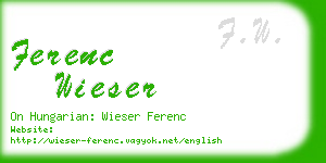 ferenc wieser business card